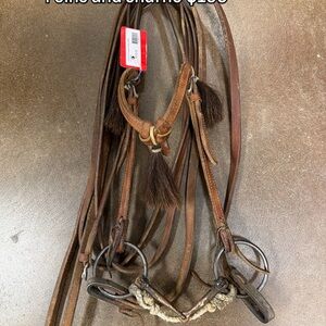 Brown Leather Horse Bridle with Reins